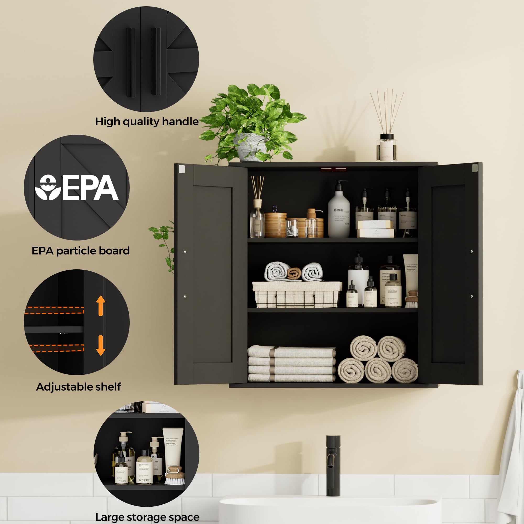Homleke texture MDF finition noire résistante montrant durabilité