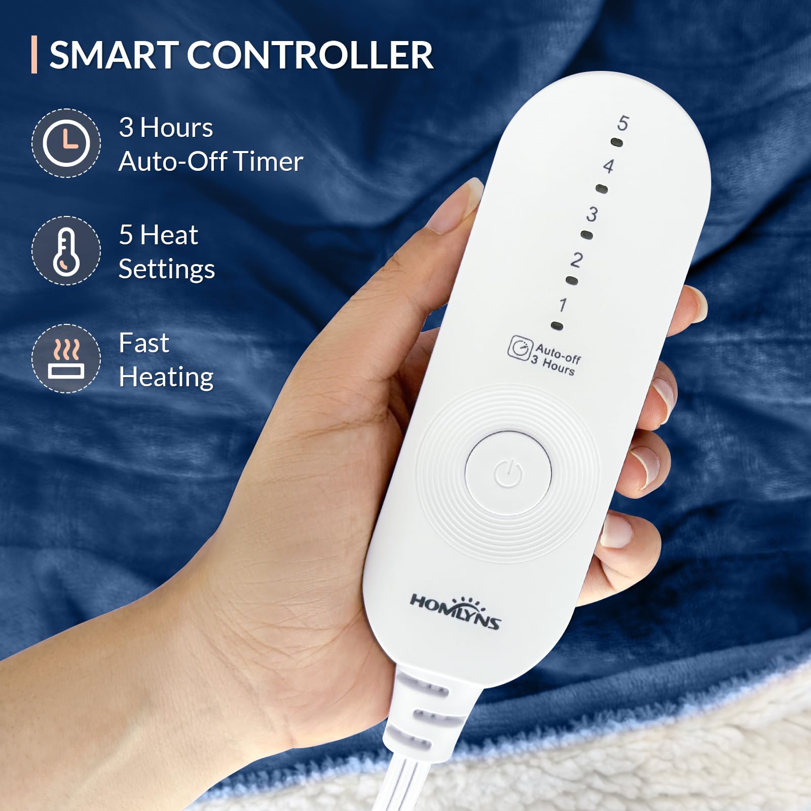 HOMLYNS gros plan Sherpa doux montrant confort moelleux instantané