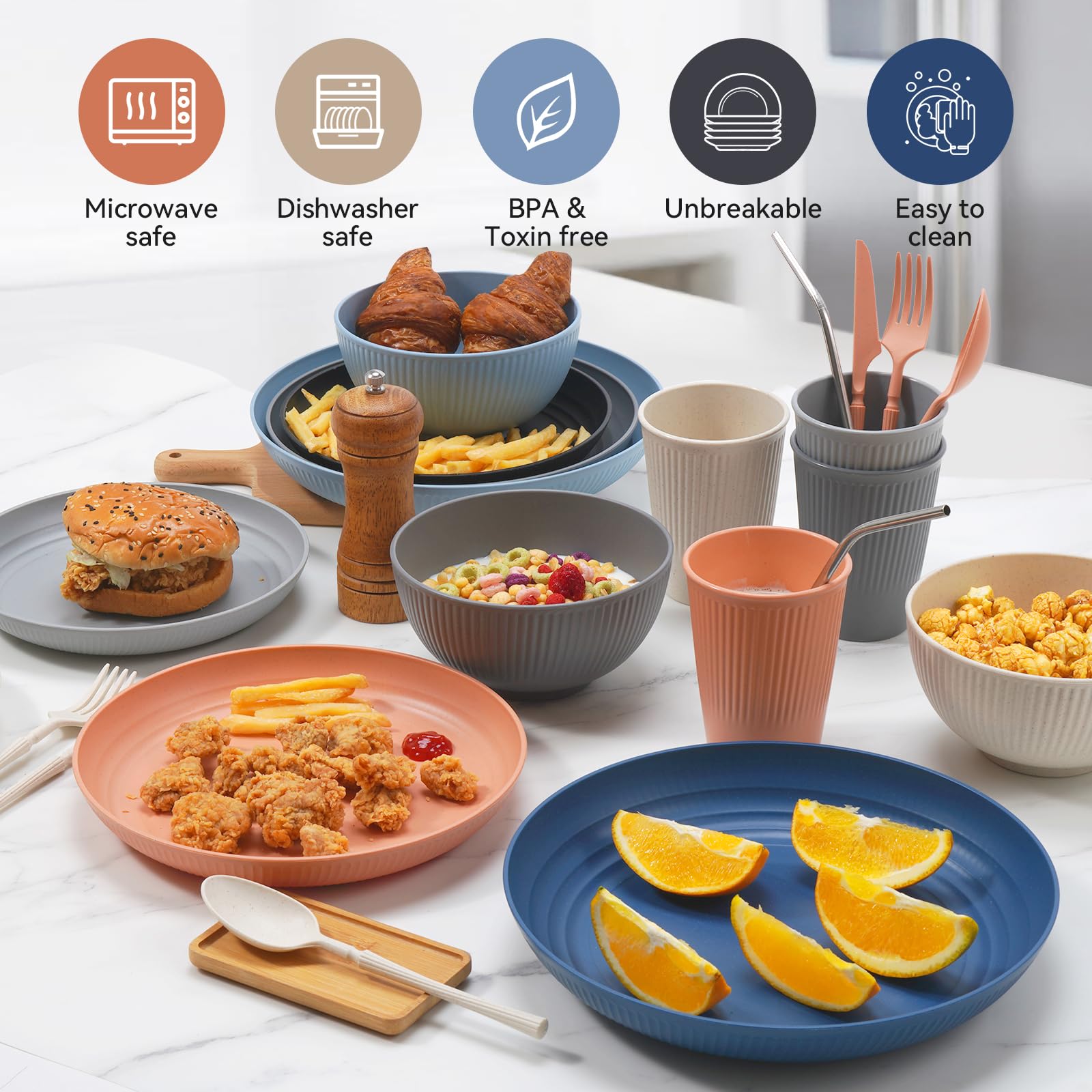 Hommaly service utilisé en pique-nique, durable et pratique pour activités extérieures