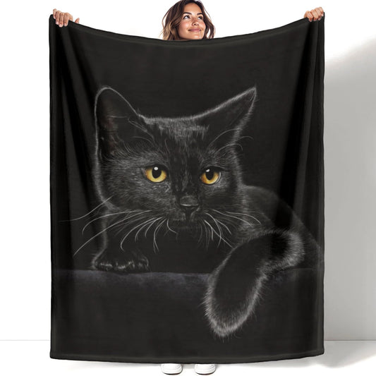 HommomH plaid face avant montrant portrait de chat, accent décoratif élégant