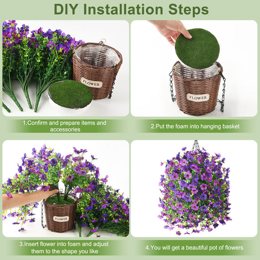 Hommyea gros plan fleurs en soie double violette montrant réalisme et couleurs durables