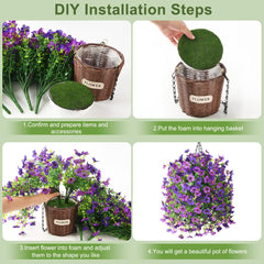 Hommyea gros plan fleurs en soie double violette montrant réalisme et couleurs durables
