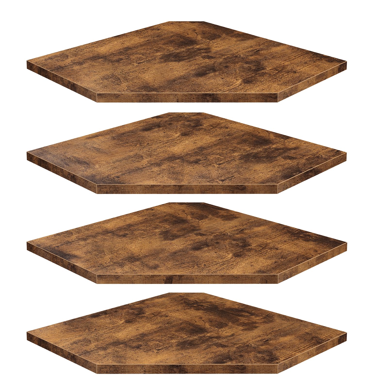 Homode étagère angle face brun rustique pour rangement décoratif