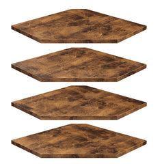 Homode étagère angle face brun rustique pour rangement décoratif