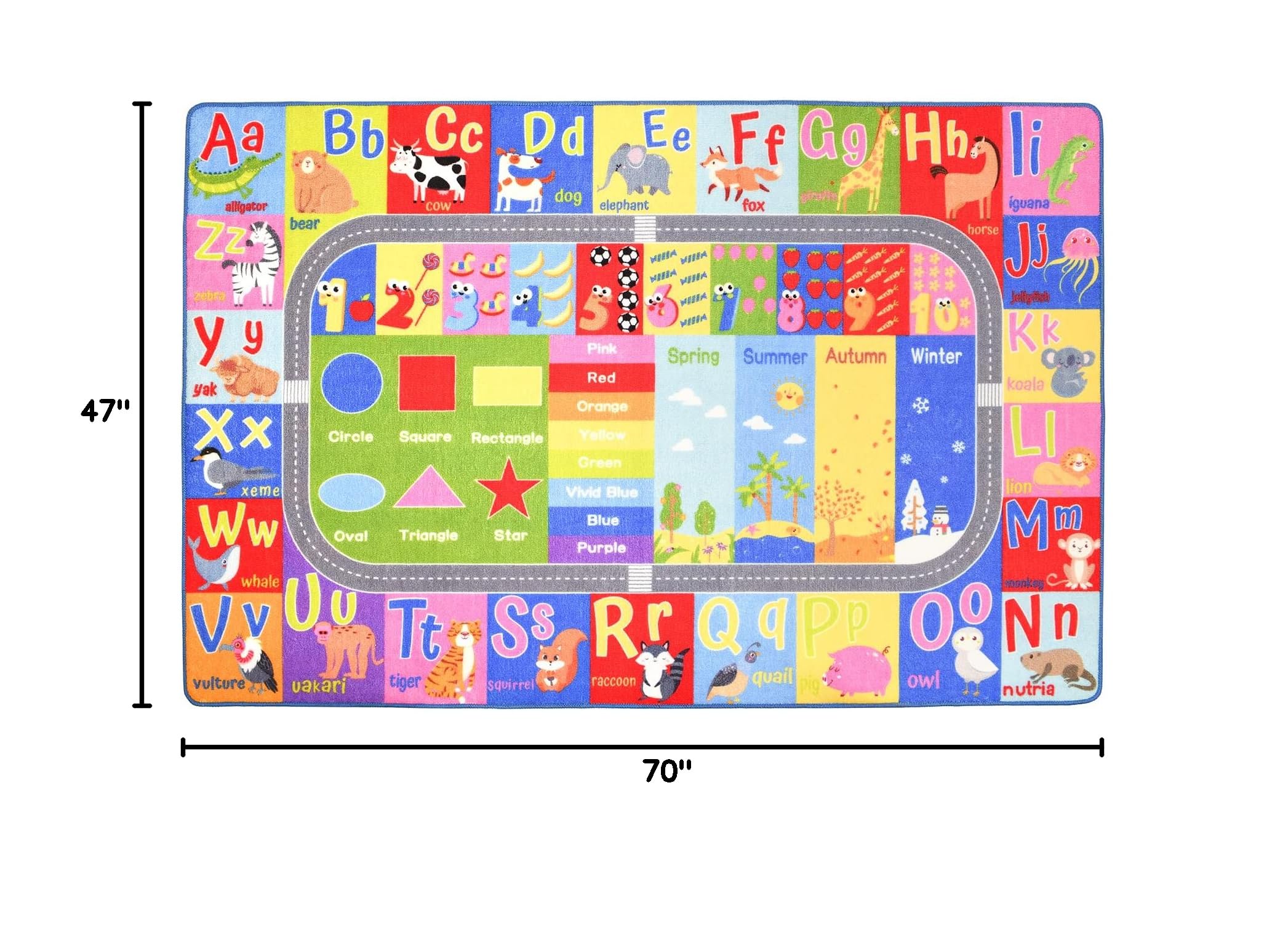 HOMORE gros plan motif alphabet et chiffres pour apprentissage visuel