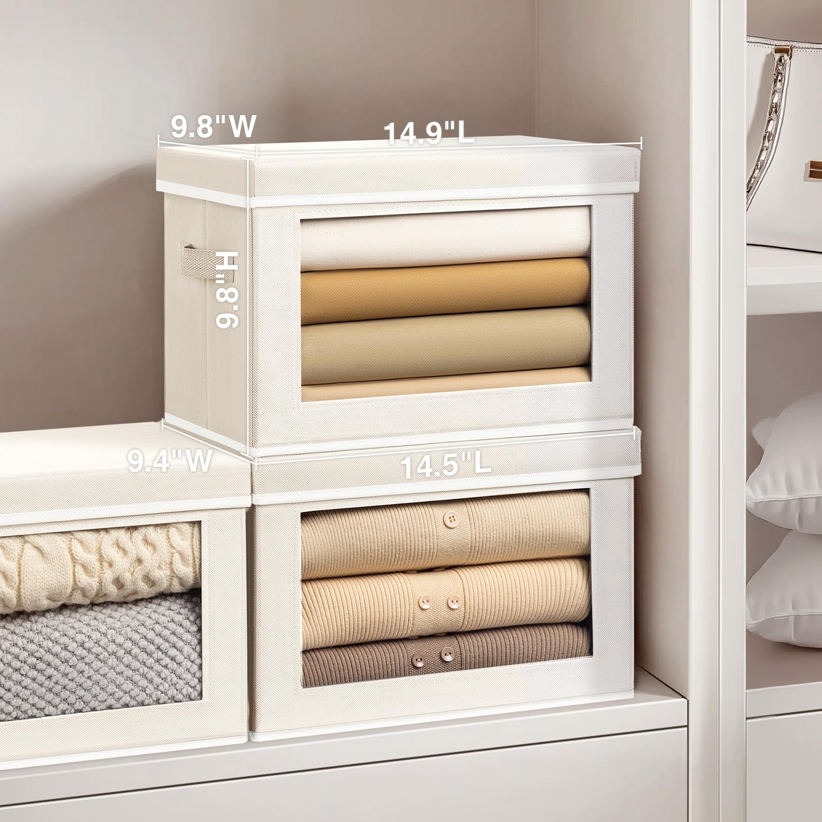 Homsorout boîte avec couvercle posé pour protection et empilage