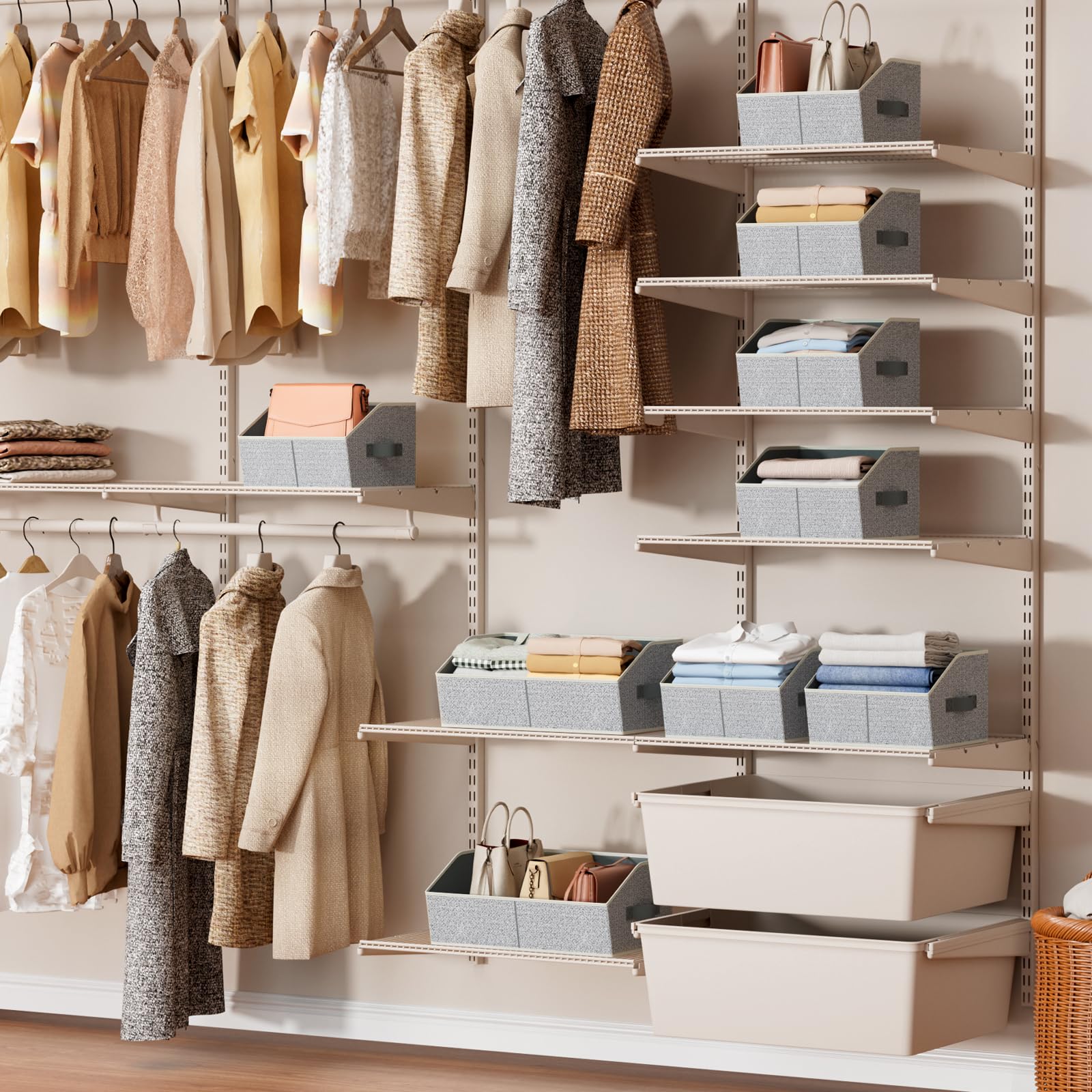 Homsorout bacs en étagère montrant organisation et gain d'espace