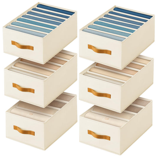 Homsorout vue avant du lot beige montrant 6 organiseurs et rangement optimisé