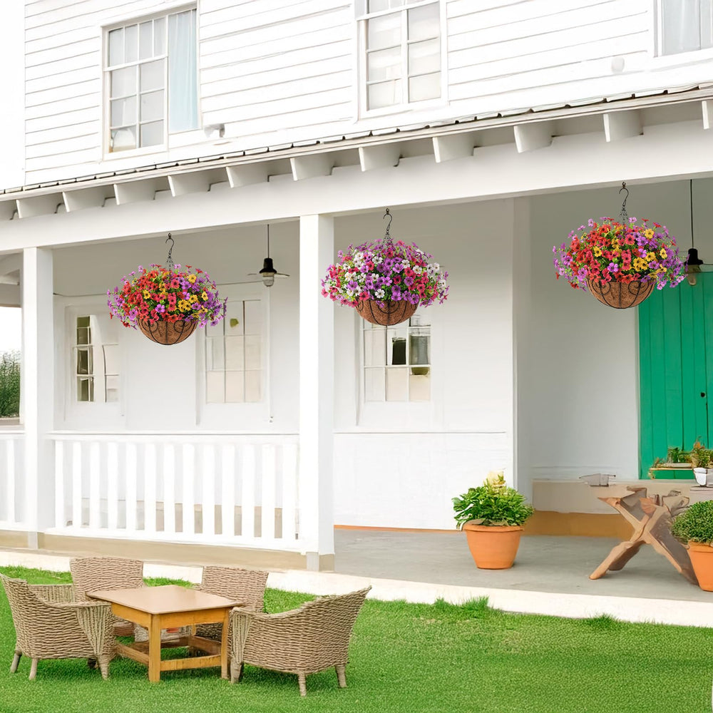 Homsunny panier en situation sur balcon apportant ambiance florale instantanée