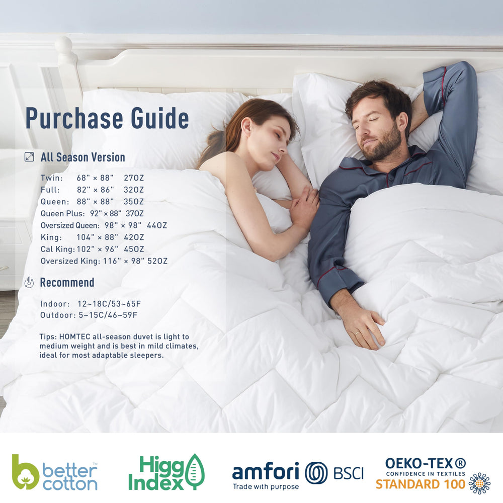 HOMTEC gros plan sur tissu 100% coton respirant et doux au toucher