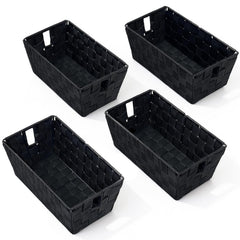 homyfort lot de quatre paniers noirs montrant ensemble rangement durable