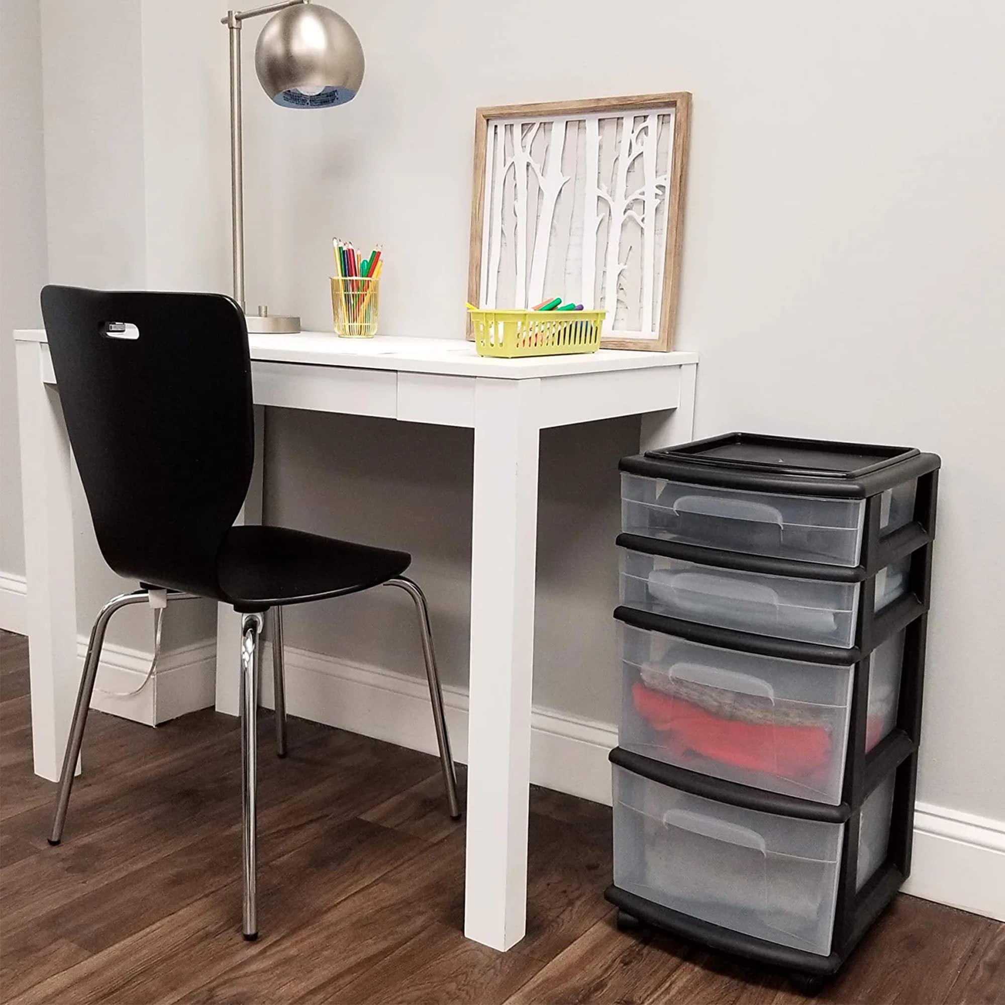 HOMZ chariot en bureau optimisant l'ordre des fournitures et gain de place