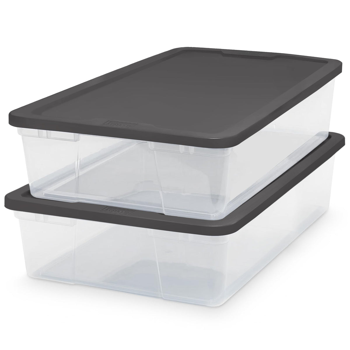 HOMZ vue avant du bac transparent montrant le contenu facilement identifiables