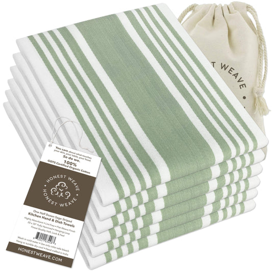 HONEST WEAVE face avant de l'ensemble Sage Stripe montrant couleur et rayures