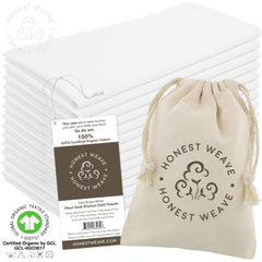 HONEST WEAVE gros plan du tissu coton bio montrant la texture absorbante