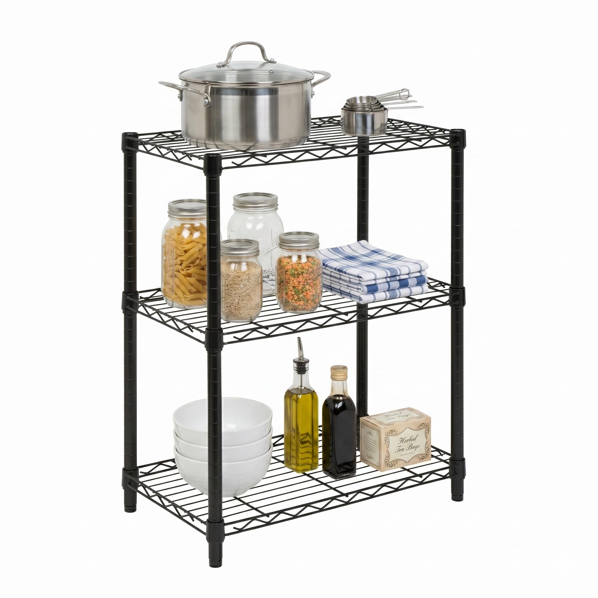 Honey-Can-Do vue frontale de l'étagère montrant rangement robuste