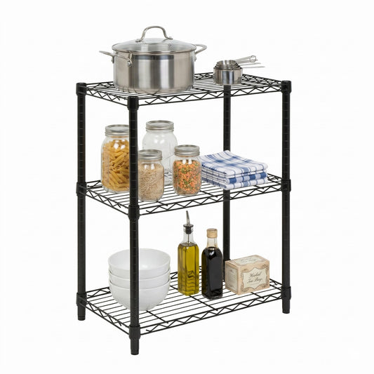 Honey-Can-Do vue frontale de l'étagère montrant rangement robuste