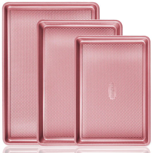 HONGBAKE vue frontale des trois plaques rose, design élégant et pratique