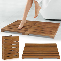 HONGJUNLEE tapis teck vue face apportant élégance et drainage