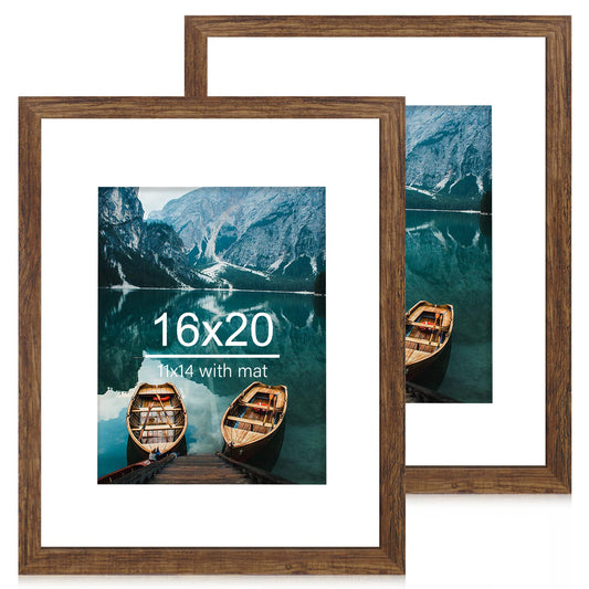 Hongkee cadre 16x20 face montrant finition bois rustique et style chaleureux
