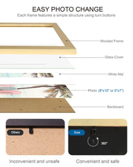 Hongkee cadre ouvert avec passe‑partout pour 5×7 et 8×10 flexible