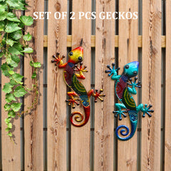 HONGLAND gecko accroché sur une palissade de jardin créant un point focal décoratif