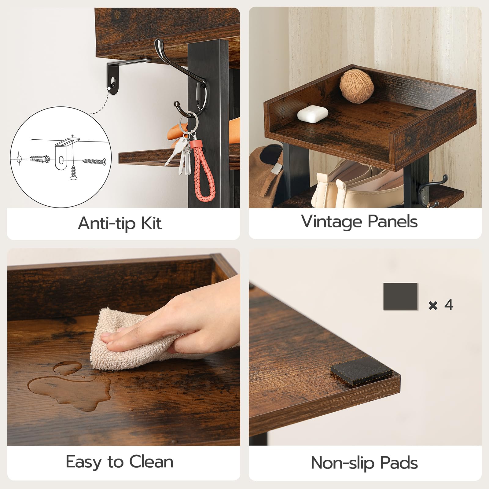 HOOBRO base renforcée et sangle anti-basculement pour stabilité