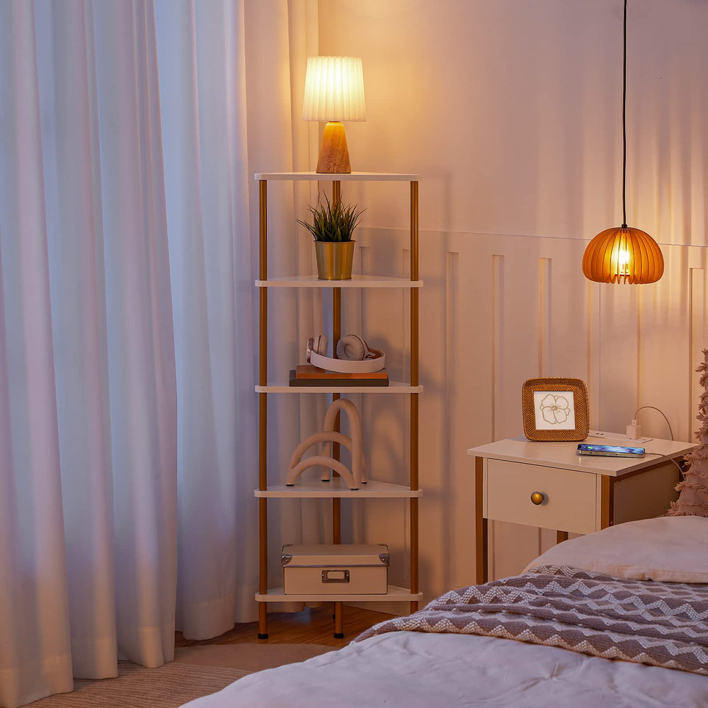 HOOBRO étagère installée en salon, organisation décorative optimisée