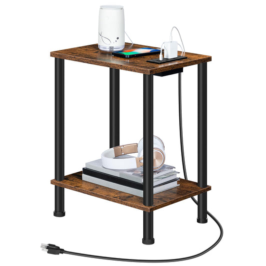HOOBRO table d'appoint vue avant montrant design et gain d'espace