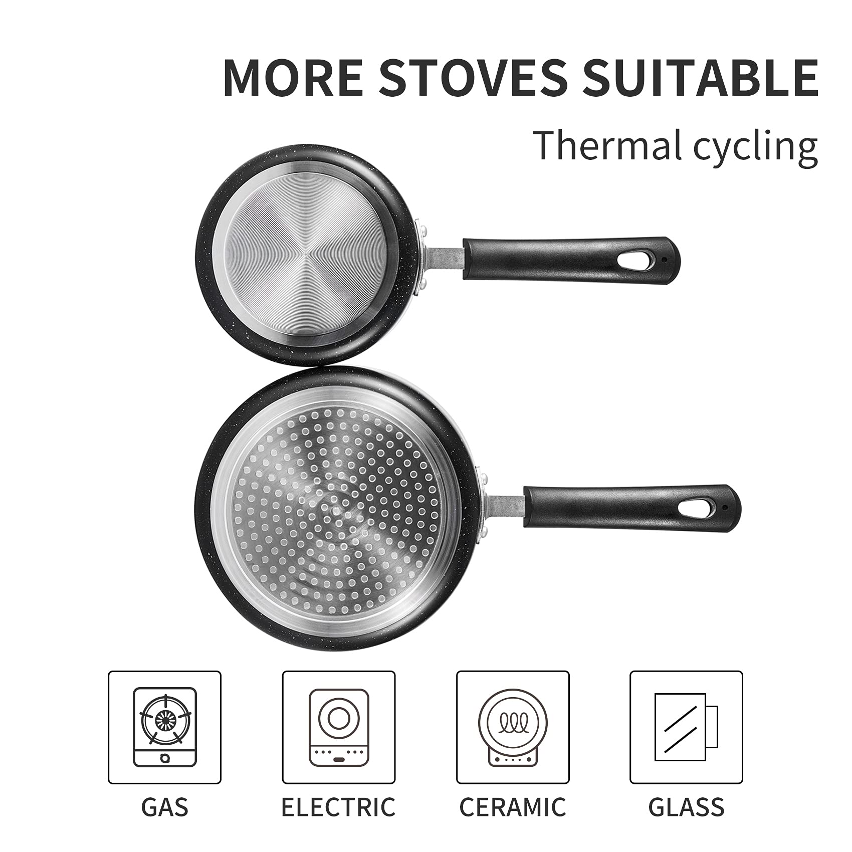 HooJay couvercles en verre trempé avec vapeur visible, contrôle facile de cuisson