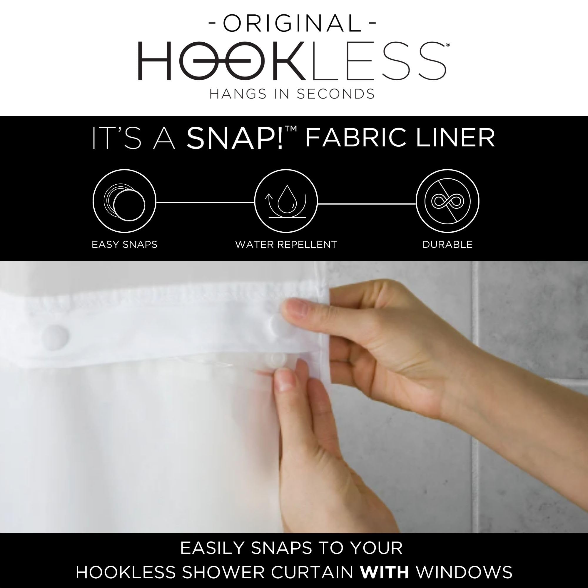 Hookless doublure à pressions détachable pour un nettoyage facile
