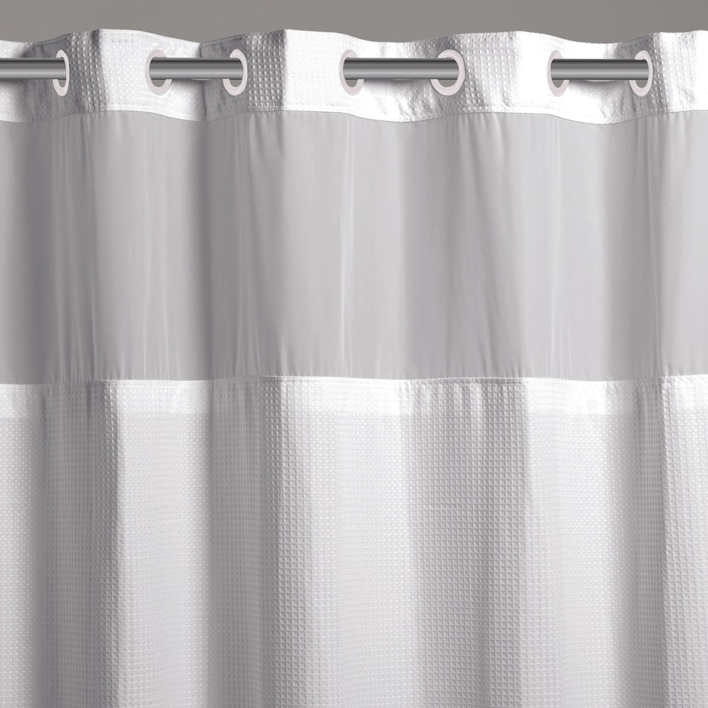 Hookless gros plan microfibre montrant texture et répulsion d'eau durable