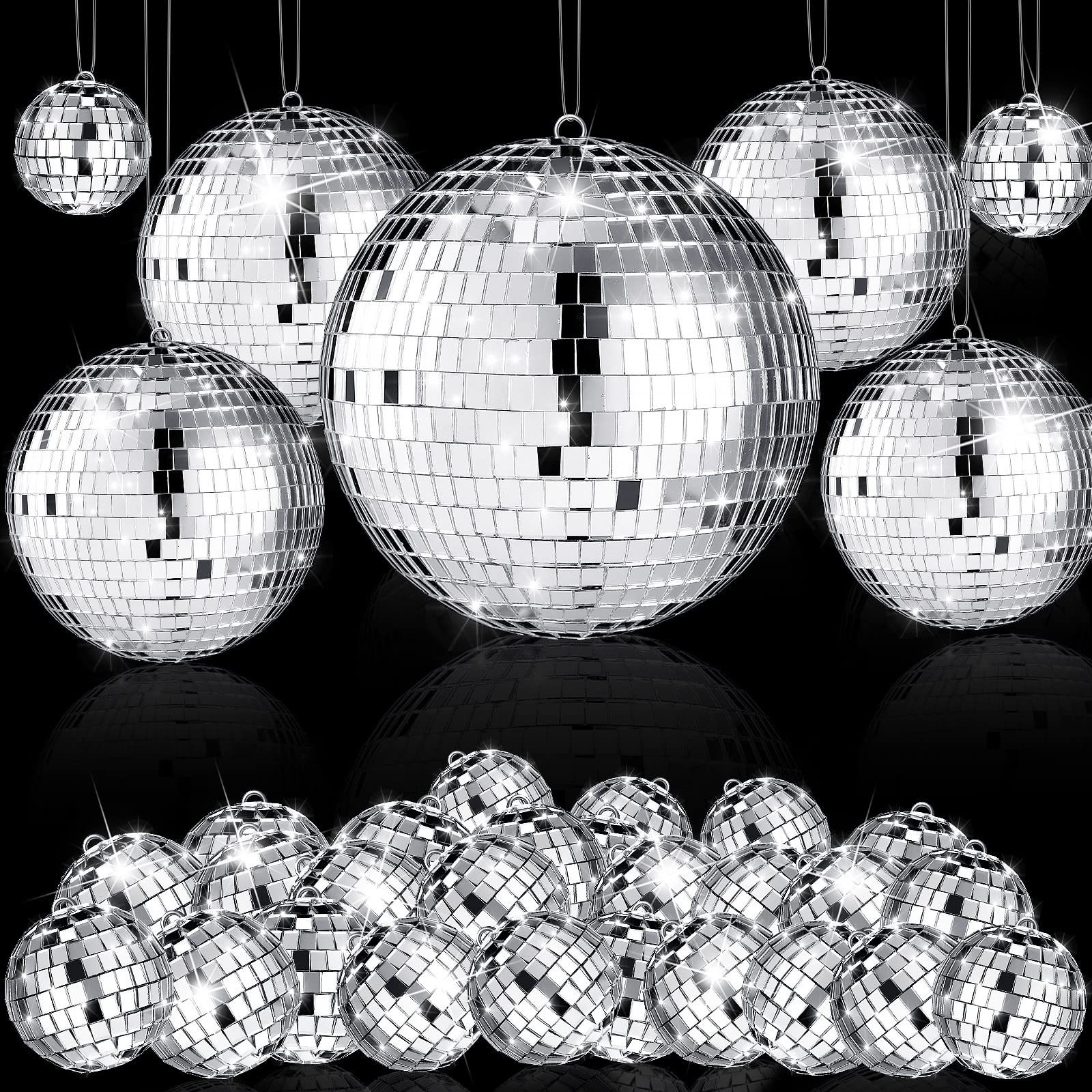 Hoolerry vue d'ensemble des 65 boules disco, crée ambiance festive