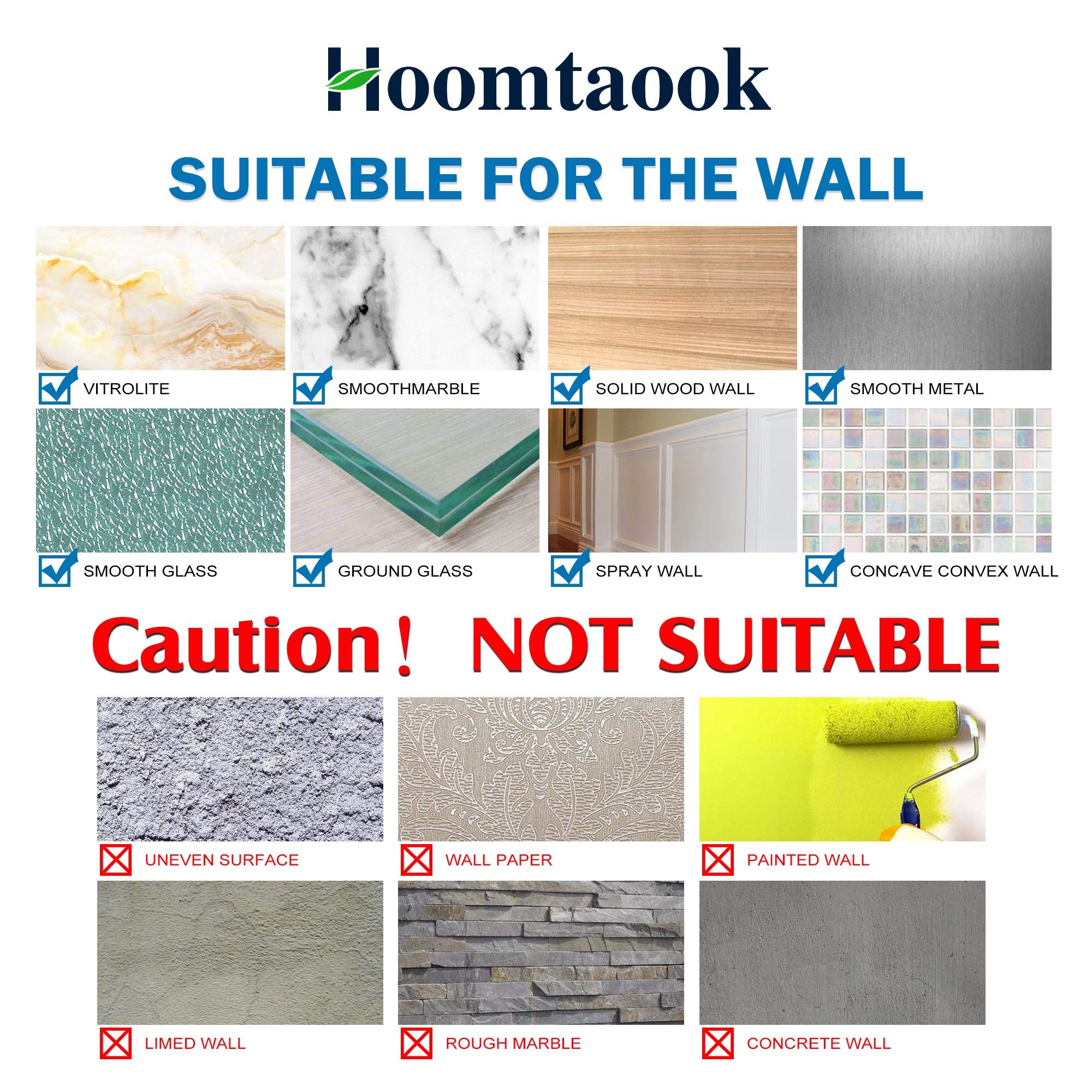 Hoomtaook crochets attachés sous l'étagère montrant suspension d'accessoires utile
