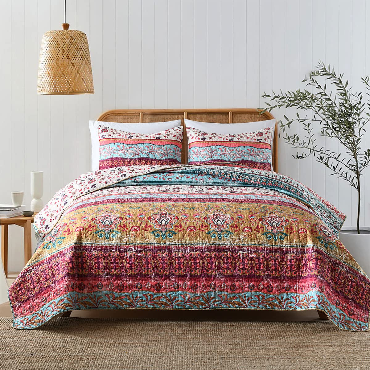 HORIMOTE HOME ensemble face avant montrant motif bohème et couleur vive
