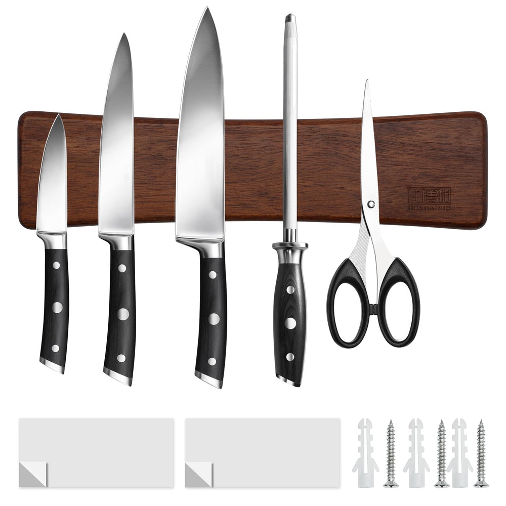 HOSHANHO barre en acacia face avant montrant design élégant et rangement pratique