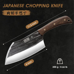HOSHANHO couteau en action découpant de la viande pour gain de temps en cuisine