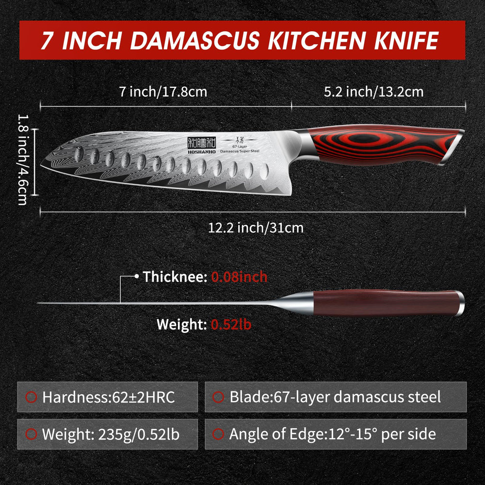 HOSHANHO comparaison taille montrant longueur 7 pouces pour échelle pratique