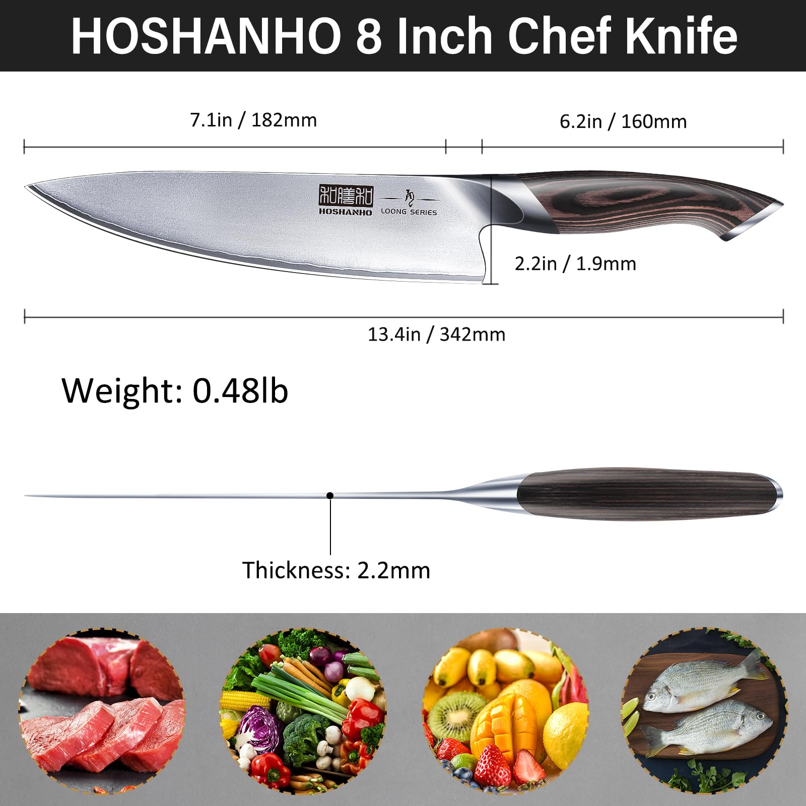 HOSHANHO comparaison taille posée près d'une assiette pour échelle pratique