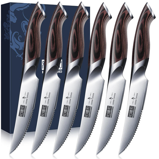 HOSHANHO ensemble de 6 couteaux à steak, design élégant et pratique
