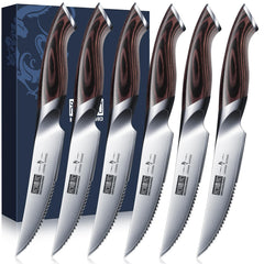 HOSHANHO ensemble de 6 couteaux à steak, design élégant et pratique