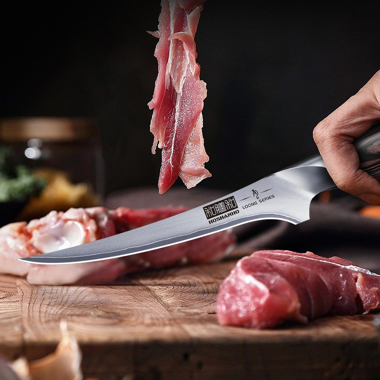 HOSHANHO couteau posé dans cuisine professionnelle pour efficacité