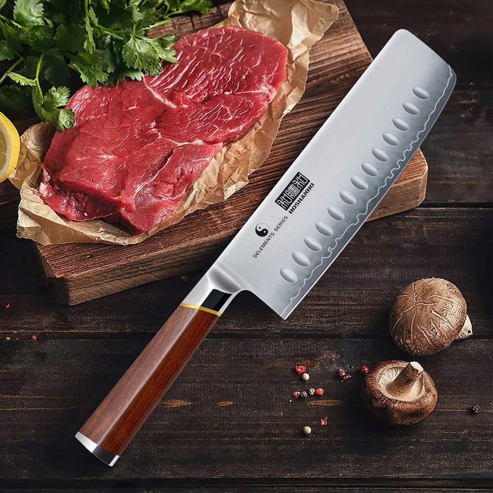 HOSHANHO nakiri comparaison taille avec main pour évaluer ergonomie