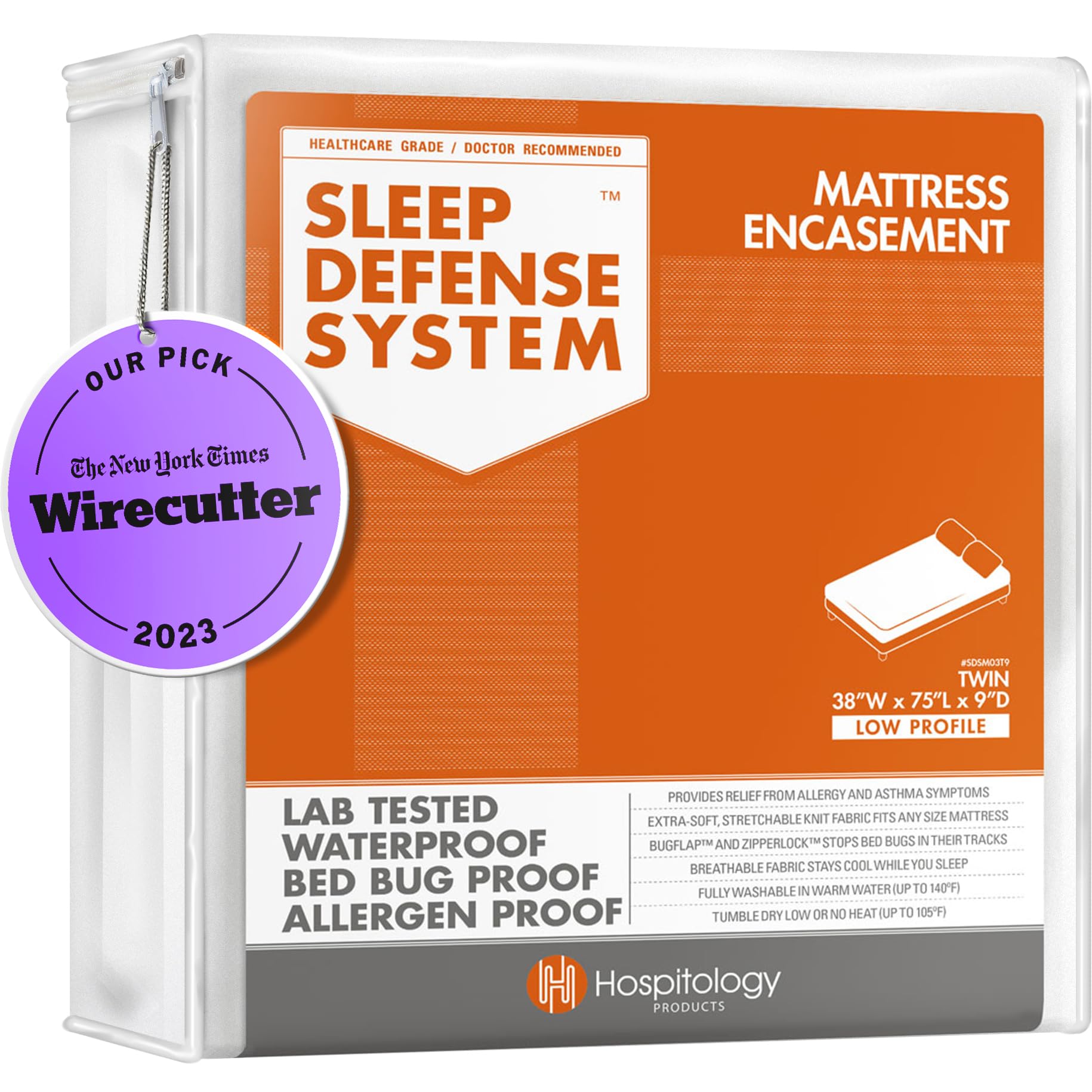 HOSPITOLOGY PRODUCTS housse matelas face avant montrant ajustement sécurisé