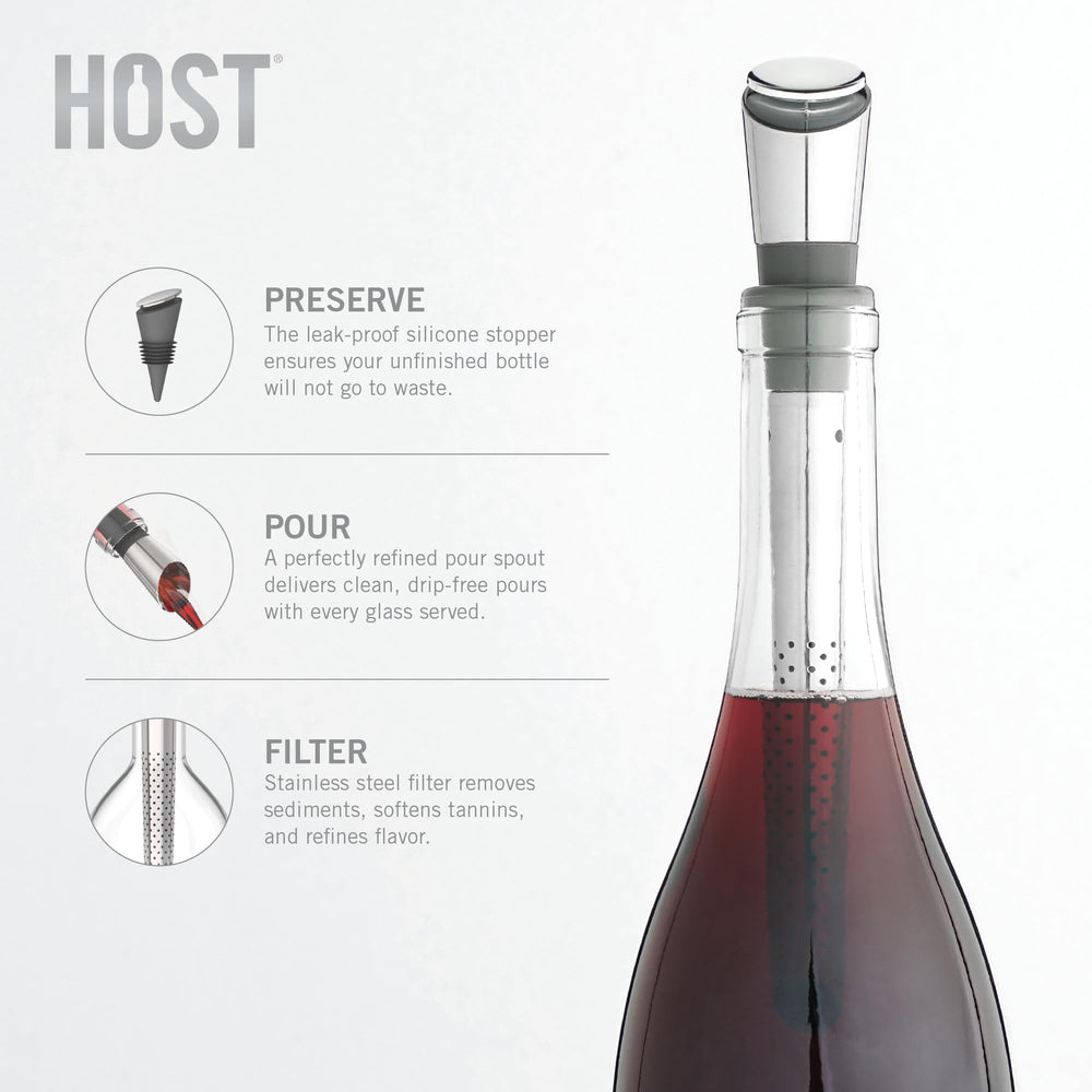Host gros plan filtre en acier inoxydable montrant filtration et qualité