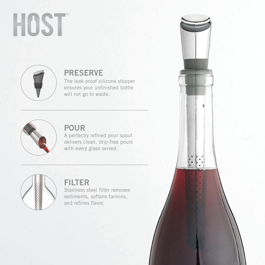 Host gros plan filtre en acier inoxydable montrant filtration et qualité