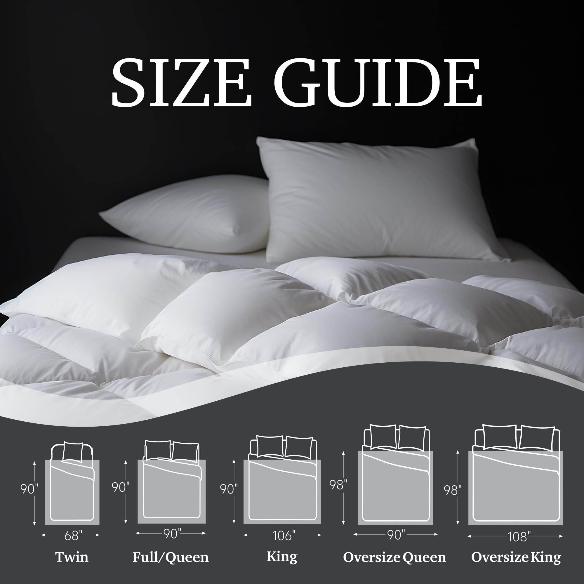 Hotel Grand détail housse coton montrant tissu down-proof et confort