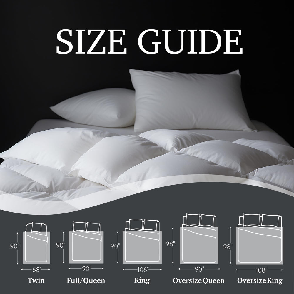 Hotel Grand détail housse coton montrant tissu down-proof et confort