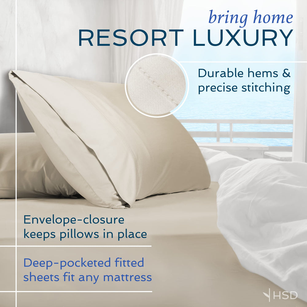 Hotel Sheets Direct drap plat étendu sur lit pour présentation nette