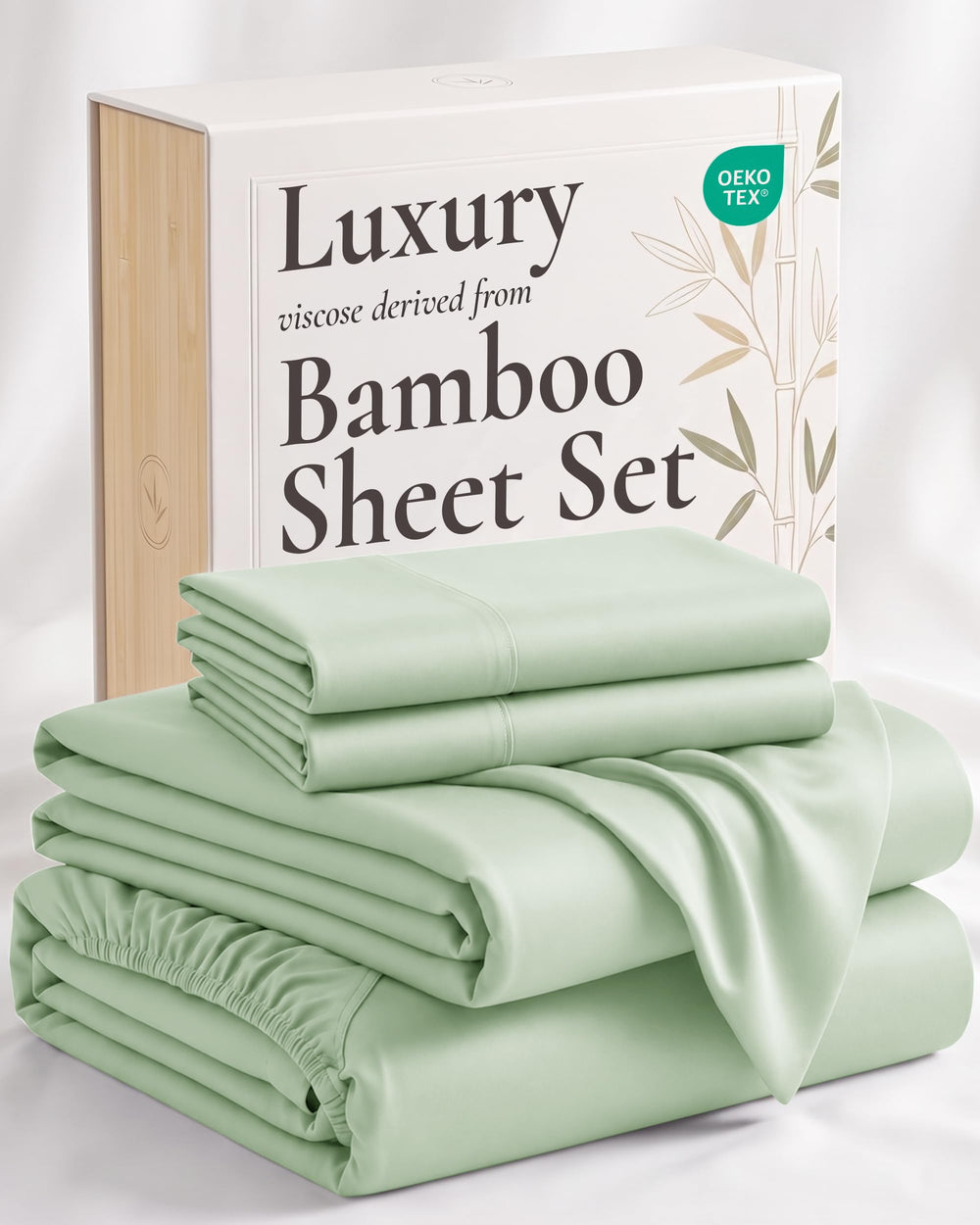 Hotel Sheets Direct face avant montrant la teinte vert pâle et finition satinée